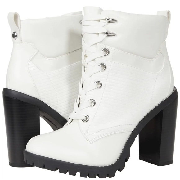 BCBG PAXIN LEATHER WHITE BOOTIE - Picture 2 of 2